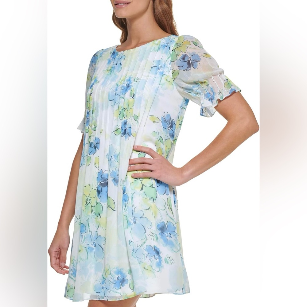 DKNY NWT pleated front shift dress size 14